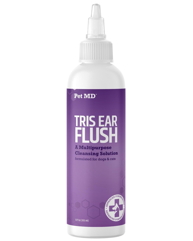 Veterinary Tris Flush Cat & Dog Ear Cleaner - Dog Ear Flush - 12 oz