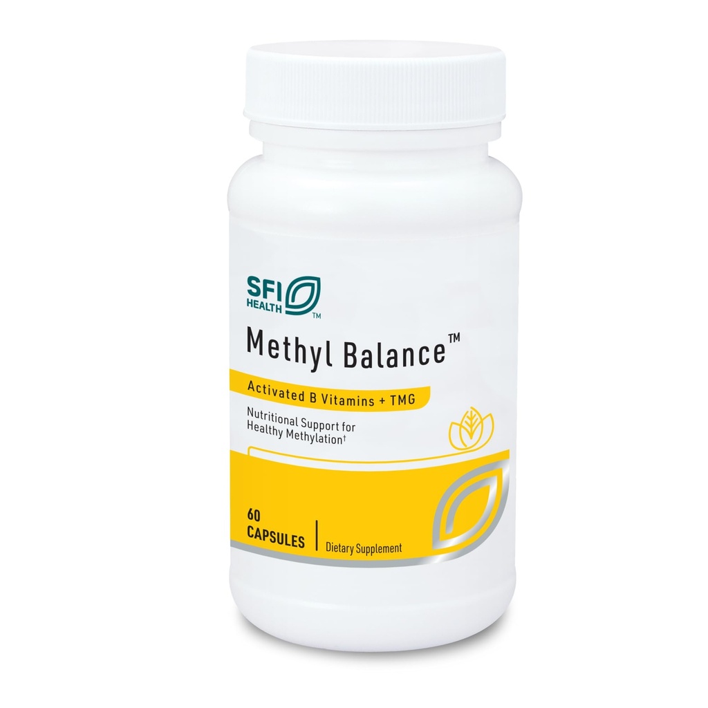Klaire Labs SFI Health Methyl Balance - Activated Vitamin B + Trimethyglycine Supplement - Metafolin Methyl Folate, Betaine TMG, Vitamin B2, B6 & 12 - Unterstützt gesunde Energieniveaus (60 Kapseln)