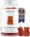 Unichi Rose Collagen Gummy, 1000mg High-Volume Marine Collagen Gummy Ergänzungen für Frauen mit Collagen Peptides, Rose Petals, Acerola Cherry, Rosehip, 60 Count