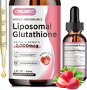 Liposzómás glutation folyékony cseppentő szerek, glutation- folyadék kiegészítés, L- glutation aktív formában, C-vitaminnal, máj detoxikonnal, antioxidánssal anti- öregítésre, Immun & Tisztítás, Strawberry Flavor, 2 FL.OZ