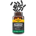 Country Life Activered Organic Coconut Charcoal Capsules, 260mg - Natural Charcoin Supplement for Gas and Bloating Relief, Gluten- Free, 180 Vegan Capsules