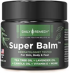 NAGYON REMEDY Tea Tree Oil Extra Strength Super Balm - Athletes Foot Cream Combats Ringwork, Jock Itch, Kail Issues - Nourked Cracked Itchy Skin on Body & Feet - Made in USA (2 Pack)