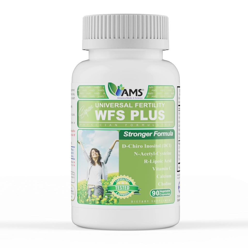 America Medic & Science WFS Plus Fertility Supplements for Women (90 Capsules) Supports Ovulatory Health | Natural Preconception Vitamins, Reproductive Aid, with D-Chiro Inositol, DHA |15-Day Supply.