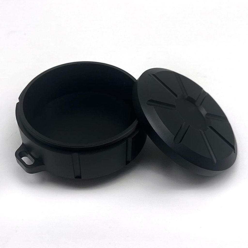 Travel Pille Box Aluminium Alloy kleine Vitamin Box Wasserdichte Reise Pille Organizer Pillenspender Ergänzungshalter für Pillen / Vitamin / Fett Öl (Schwarz)