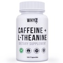 WHYZ Koffein Pillen mit L-Theanin, 120 Kapseln, Nootropic Stack Energy Pills, Energie Vitamine für nachhaltige Energie Fokus & Kognitive Funktion, L Theanine Koffein Energie Ergänzungen für Frauen & Männer