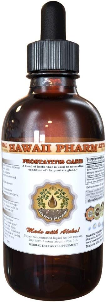 HawaiiPharm Prostata Support Nahrungsergänzung: Pygeum (Pygeum Africanum) Bark, Saw Palmetto (Serenoa Repens) Berry, Stinging Nettle (Urtica Dioica) Blatt Tincture (Alcohol-Based Liquid Extract) 2 oz