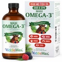 Maxi Health Omega 3 für Kinder-Ergänzung – Kosher Omega 3 Kinder Fish Oil Liquid mit DHA & EPA – Flüssige Fischöl-Ergänzung mit fruchtiger Burst Flavor Mood, Gehirn, Fokus, Knochen & Augen (8 oz)