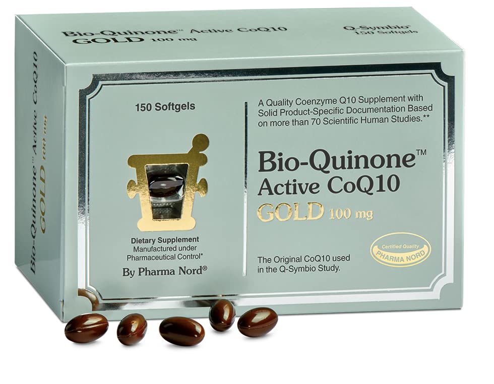 Pharma Nord Bio-Quinone Gold Coenzym Q10 100mg | Die Original CoQ10 | Hohe Absorption, unterstützt von Forschung | Essential Antioxidant for Energy, Heart Health and Fertility Support* | 150 Softgels