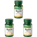 Természet Bounty Biotin, vitamin kiegészítés, Támogatja a metabolizmus a celluláris energia és egészséges haj, bőr, és körmök, 1000 µg, 100 tabletta (csomag 3)