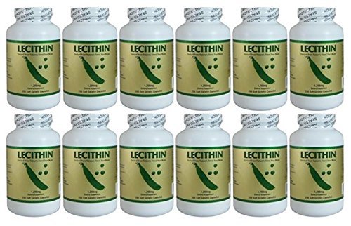 Lecitin 1200 mg, 200 Softgel (12 Pack)