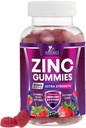 Zinc Gummies - 50mg Zinc Per Serving Immune Skin & Bone Support Health Gummy - Premium Antioxidant Chewable, High Absorption Vegan, Best Supplements Vitamin for Adults, Tasty Berry Flavor, 60 Gummies