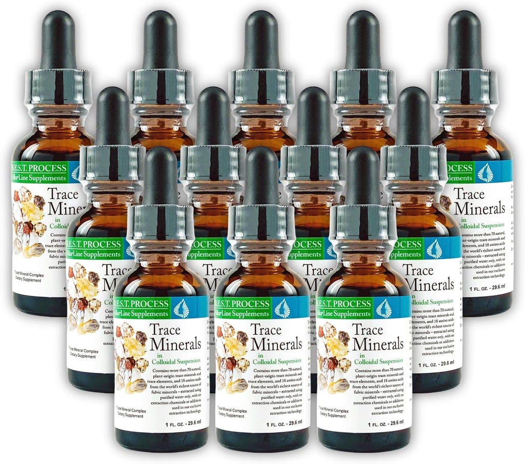 Morter Trace Ásványok kolloid szuszpenzióban (12 Pack) Morter HealthSystem Best Process Alkaline - Nutritent Dense Trace Elements, Fulvic Ásványok & Amino Acids