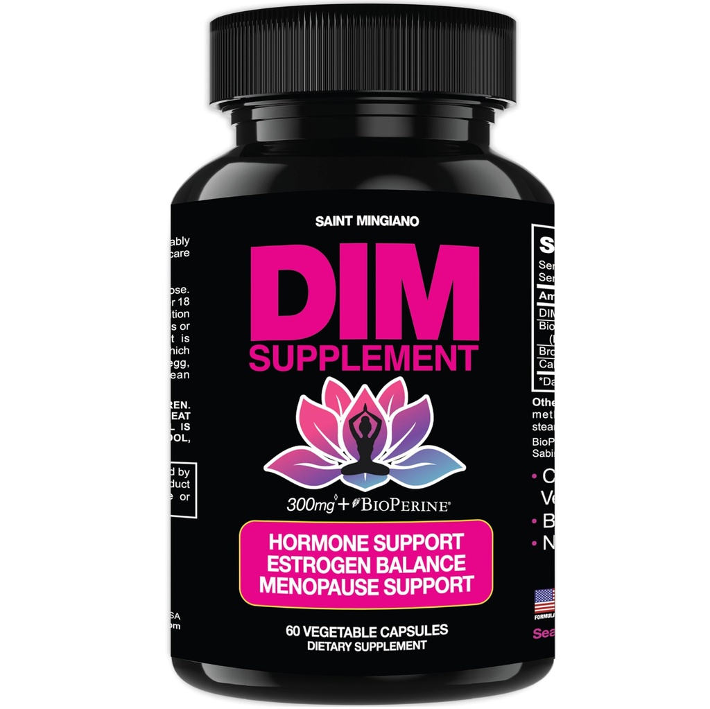 DIM kiegészítés 300 mg - Hormonegyensúly a nők számára, a 124; ösztrogén kiegészítés a nők számára Hot Flash & Night Sweats 60 kapszula