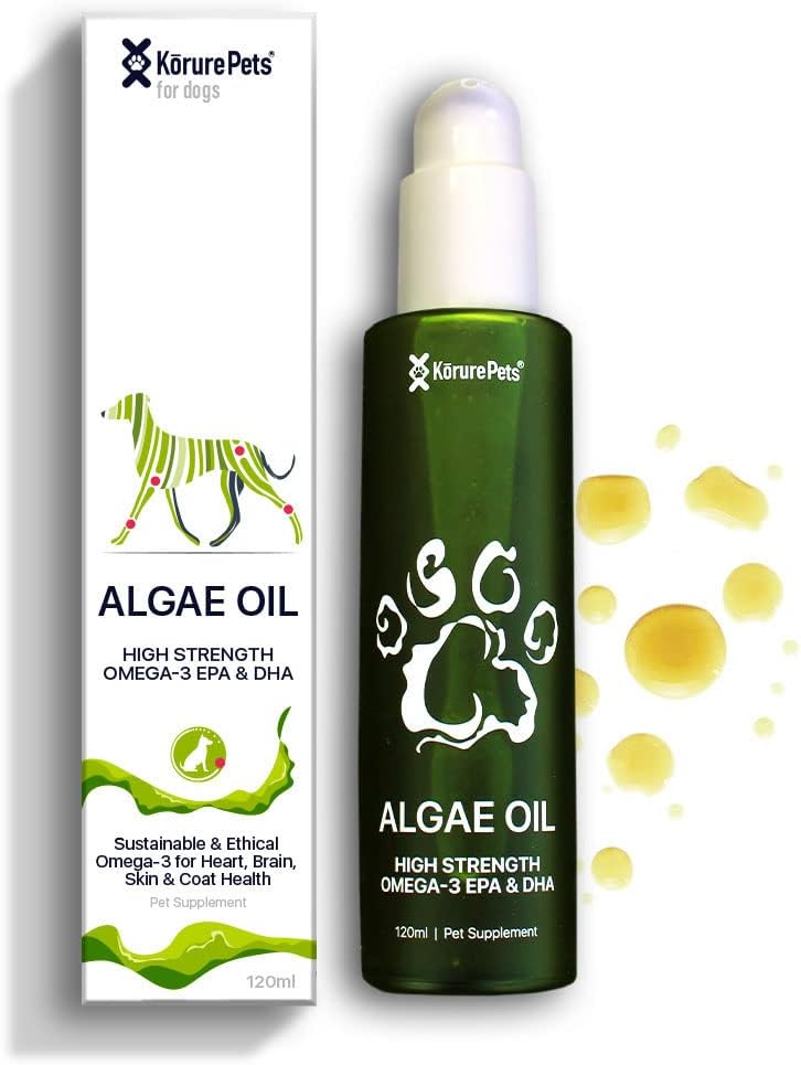 Omega 3 für Hunde, Haut und Mantel Ergänzung für Hunde, Algenöl, Alternative Fischöl für Hunde, Allergy und Hunde Itch Relief, Dog Anti Shedding Supplement, Dog Dry Skin Treatment, From Neuseeland 120ml