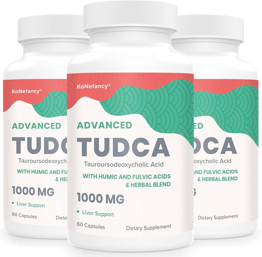TUDCA Máj-kiegészítők 1000mg - 180 Vegán kapszula, Milk Thistle Herbal Blend fulvic és humikus sav máj, emésztési egészség
