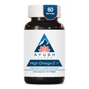 Ayush Kräuter High Omega 3 - Omega 3 Fischöl, 1000mg Pro Kapsel, EPA & DHA Fischöl Ergänzung für Frauen & Männer, natürliche Zitronen Geschmack - 60 Softgel Kapseln (1 Zähler)