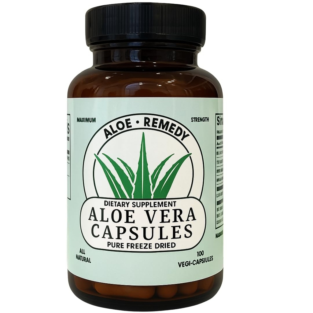 Aloe Vera Kapseln 180 Count Freeze Getrocknetes Gel und Blattpulver für IC BPS Unterstützung Verdauungs- und Blasengesundheit Made in USA Natürliche Ergänzung