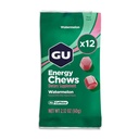 GU Energy Chews, Watermelon Energy Gummis mit Elektrolyten, Vegan, Gluten-Free, Kosher, Koffeinfrei, und Dairy-Free On-The-Go Energie für jede Workout, 12 Taschen (24 Portionen insgesamt)