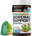 BIO KRAUTER Adrenal Support Gumies - 60 Chews - Rhodiola & Ashwagandha Gummees with Vitamins C, B6, B12 - Vegan Mood Support Supplement