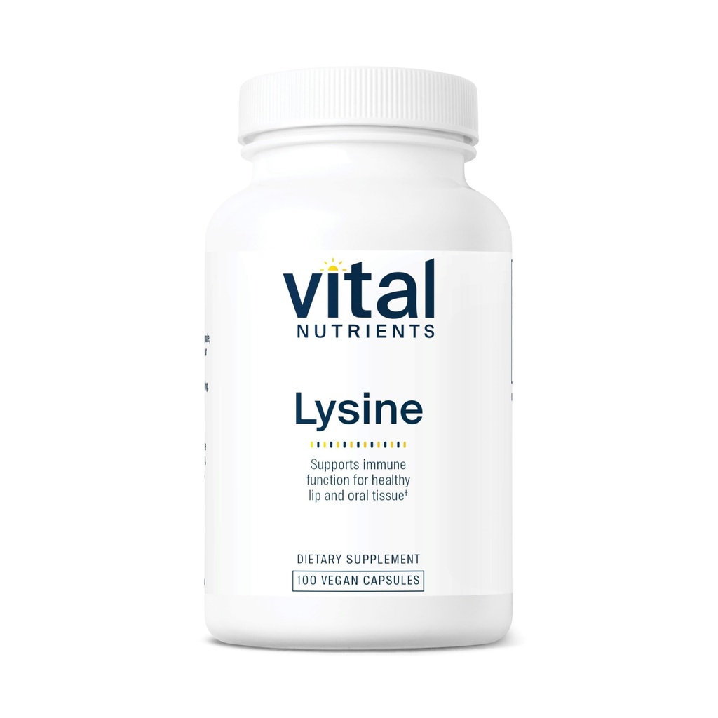 Vital Nährstoffe Lysin | Lysin Ergänzung unterstützt gesunden Lip und orales Gewebe | Immununterstützung Ergänzung fördert Calcium Absorption | Gluten, Dairy, Soy Free | Non-GMO | 100 Kapseln