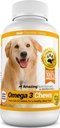 Erstaunlich Omega 3 für Hunde - Omega 3 Fischöl für Hunde Beilage für juckende Hautentlastung für trockene Haut und Hot Spots und Shedding Mantel mit EPA und DHA Fettsäuren - 120 Salmon Flavor Chews