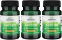 Swanson Keratin (vom tibetischen Wolle) - Natürliche Ergänzung zur Förderung gesunder Gelenke, Haare, Haut und Nägel - Hilft Nourish Healthy Connective Tissues - (60 Kapseln, je 50mg) (3 Packung)