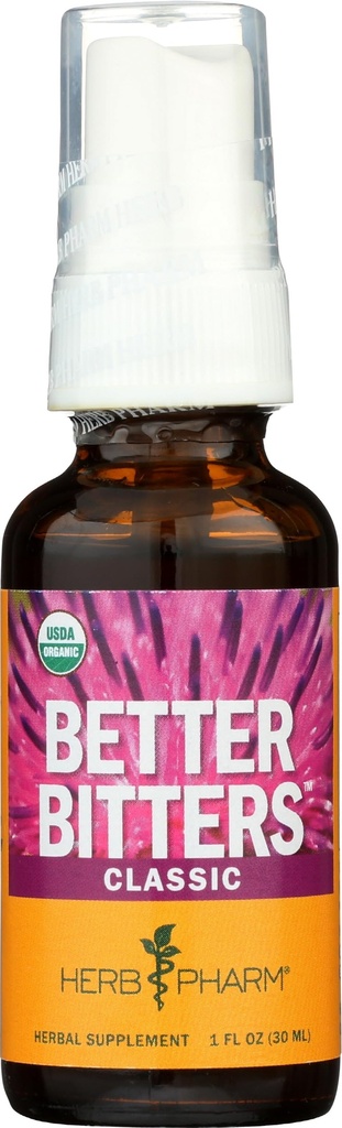 Herb Pharm Jobb Bitters Certified Organic Digestive Bitters, Classic, 1 Ounce