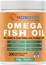 Skin & Coat Care Omega 3 Soft Chews für Haustier -Fish Oil for Dogs Healthy Skin | Shiny Fur | Against itching in a Treat Format, All-in-1 Oil