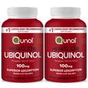 Qunol Mega Ubiquinol Coq10 100mg, Überlegene Absorption, patentiertes Wasser und Fett lösliche natürliche Ergänzung Form von Coenzym Q10, Antioxidans für Herzgesundheit, 60 Softgels, Packung von 2