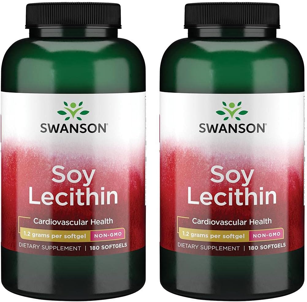 Swanson Premium Brand Soy Lecitin Non-GMO 1,2 g 180 Sgels 2 Pack