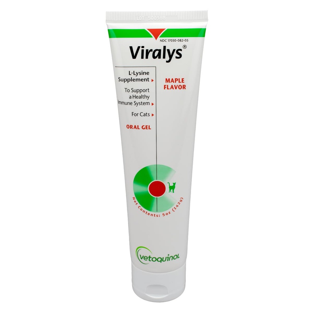 Vetoquinol Viralys Daily L-Lysine Gel für Katzen und Kätzchen, Maple Flavored Lysine Ergänzung für Katzen und Kätzchen Immungesundheit, normale Augenfunktion und Atmungsgesundheit zu unterstützen, 5oz