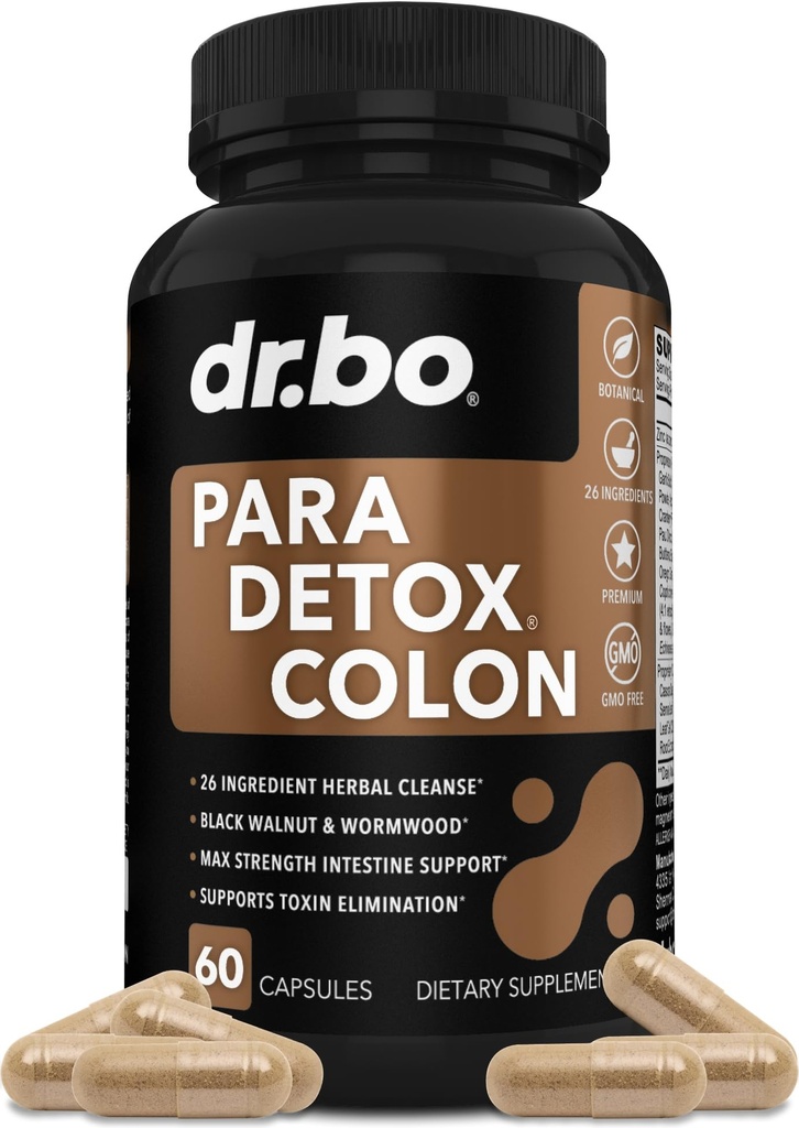 Colon Cleanse Pills Body Detox - Intestinal Guard Cleanser für Stomach - Natural Weight Flush Cleaner Supplement Complex, Frauen Männer Kinder, Kräuter Wormwood Black Walnut Clove - Gut Loss Health Capsules