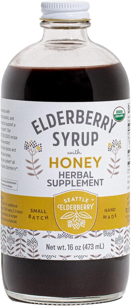 Syrup mit Raw Honey – Delicious, Glutenfreie Kräuterergänzung mit potenten Immunleistungen Hergestellt aus nur organischen Zutaten in kleinen Batches in den USA - 16oz