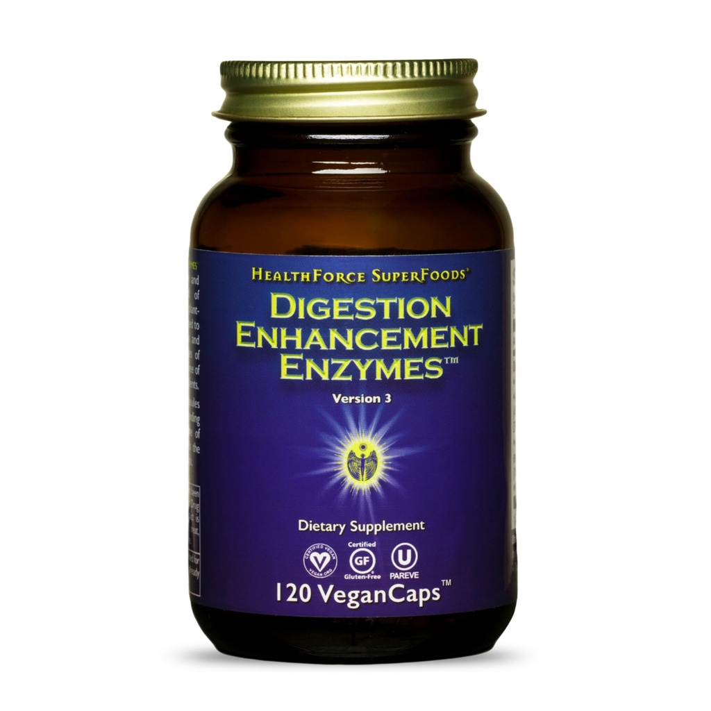 HEALTHFORCE SUPERFOODS Verdauungsverbesserung Enzyme - 120 Vegan Kapseln