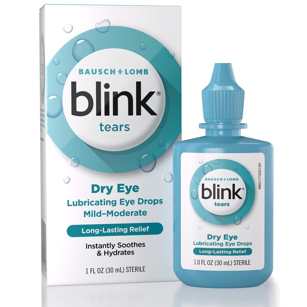 BLINK könnyek kenő szem cseppek, nedvesítő és szappanosító enyhe a mérsékelt száraz szem, a hyaluronate, csökkenti a diszkomfort, hosszú távú hidratálás, Soothes & Moisturizes, 1 Fl Oz