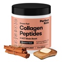 Perfect Keto Collagen Peptides Protein Pulver mit MCT Öl, hydrolysiertes Kollagen, Typ I & III Supplement, Glutenfreies Gras Fed, Low Carb, Keto Coffee Creamer, Kollagen für Frauen & Männer, Cinnamon Toast