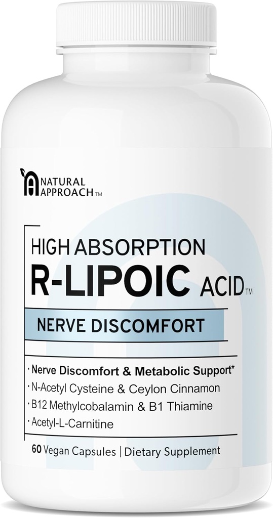 HIGH ABSORPION R-LIPOIC Säure - Unterstützt Nerve Gesundheit - Tingling Fingers, Hands, Toes & Feet - Unterstützt gesundes Altern, Herz-Kreislauf-Gesundheit & Gesamt Wohlbefinden* - 60 Vegan Kapseln