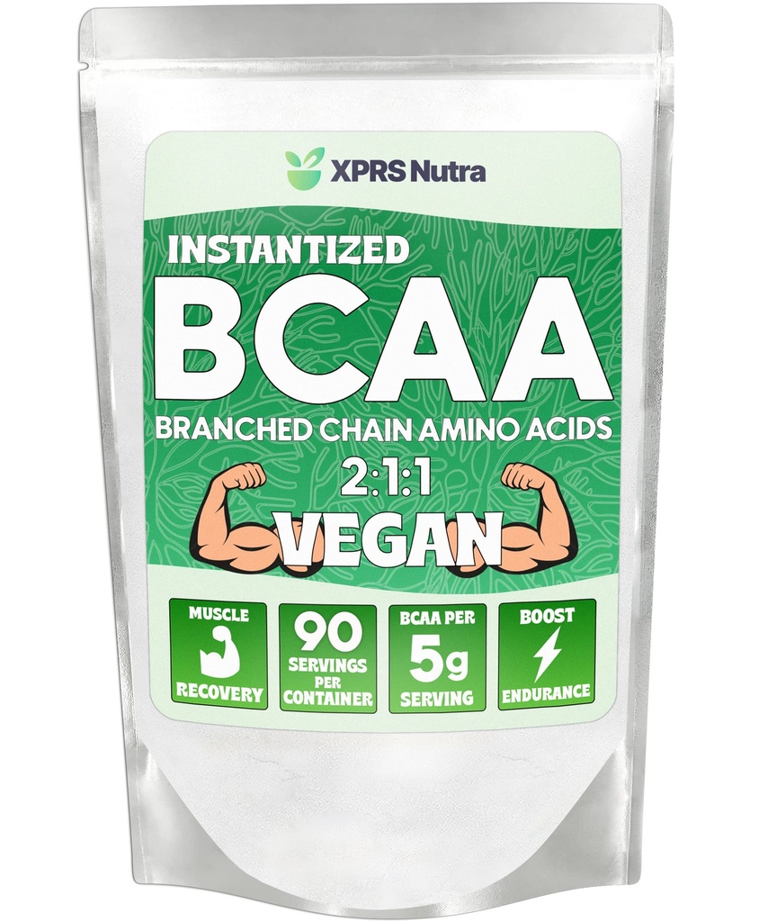 XPRS Nutra BCAA Pulver - Aminosäuren Ergänzung für Männer - Unflavored BCAA Workout Ergänzungen - Gym Ergänzungen für Männer - Aminosäuren Ergänzung für Frauen für Gym Post Workout Erholung (1 Pfund)