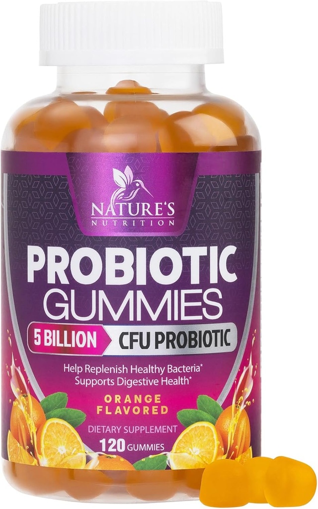 Probiotische Gummie für Frauen & Men's Digestive Health, 5 Billion CFU, Best Daily Probiotics Gummy für Vaginal, Immununterstützung & Gut Health, unterstützt okziale Beratung Gas & Bloating, 120 Gummies