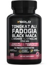 X Gold Health Tongkat Ali + Fadogia Agrestis + Black Maca - Energy, Vitality & Stamina Booster for Men & Women Made in USA