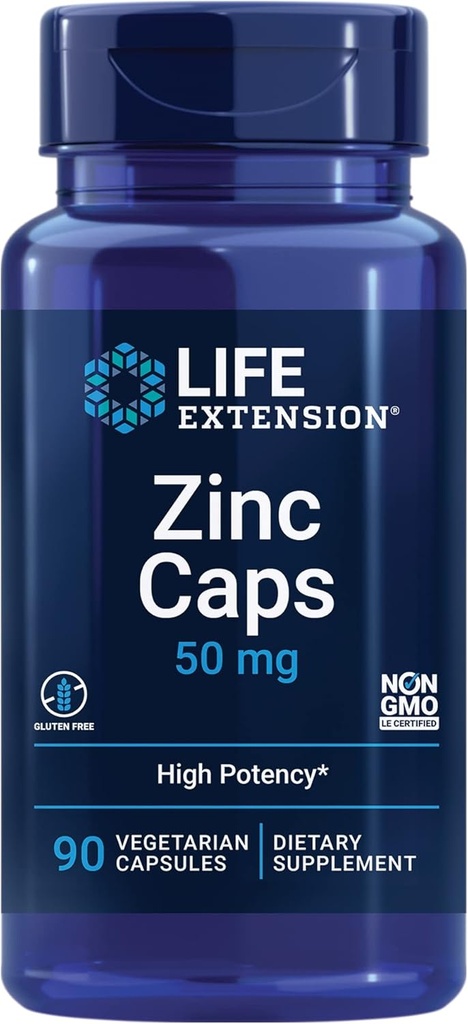 Life Extension Lysine 620mg és Cink 50mg - 100 Vegetáriánus kapszula és 90 Vegetáriánus kapszula