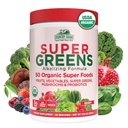Country Farms Bio Super Greens Berry Flavor, 50 Bio Super Foods, verpackt mit Fiber, USDA Organic Drink Mix, Früchte, Gemüse, Pilze & Probiotics, unterstützt Energie, 5g Fiber