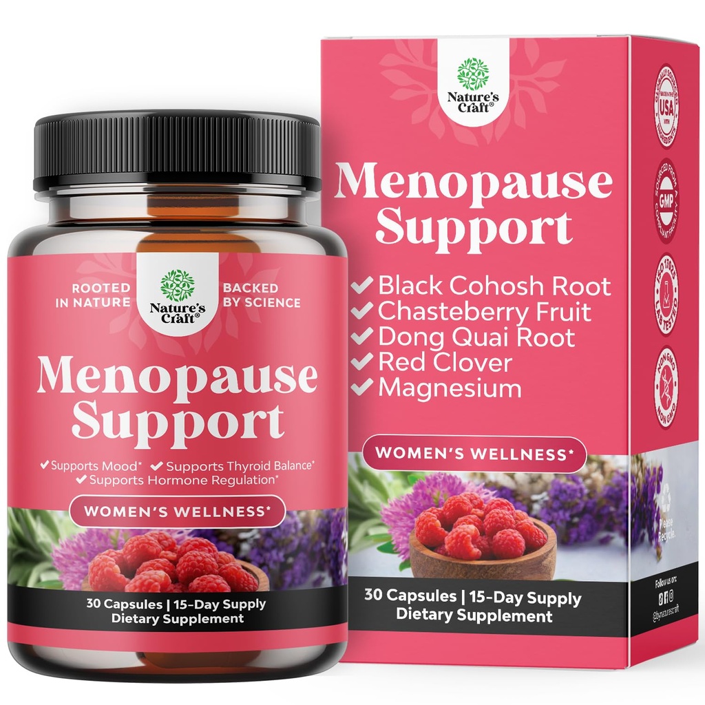 Teljes gyógynövény menopauza kiegészítés nők számára - Multibense Menopauza Ease Hormonegyensúly nők éjszakai izzadás hangulata és több a Dong Quai Vitex Chaste Berry és a Black Cohosh - Trial Pack