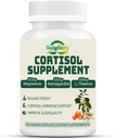 Cortisol Ergänzung für Frauen Männer, Hormon Balance, Magnesium, Ashwagandha, Rhodiola, L-Theanin, Vitamin B6 & B12, Stimmung, Fokus, Schlafunterstützung, Vegan 60 Kapseln