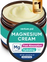 Venture Pal Magnesium Lotion, topische Magnesiumcreme für Schlaf, Leg Cramps & Schmerz, Muskelentspannung, ruhig, Feuchtigkeitsergänzung mit Kokosöl, Shea Butter & Hyaluronsäure, Safe für Kinder