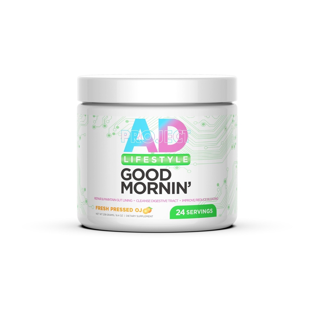 Projekt AD Life Good Morning Detox und Performance Drink, Natürlich mit L-GLutamin, Apfelessig und Aloe Vera (24 Servierungen, frisch gepresster Orangensaft)