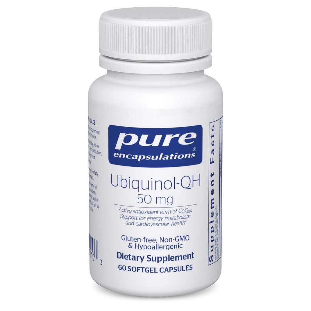 Pure Encapsulations Ubiquinol-QH 50 mg | Aktive Form von CoQ10 zur Unterstützung von Immun-Gesundheit, Cellular Energy und Herz-Kreislauf-Gesundheit* | 60 Softgel-Kapseln