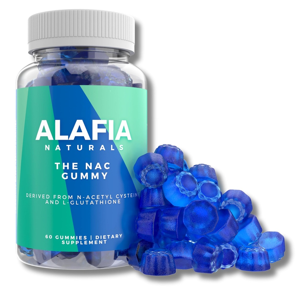 Zuckerfreie NAC-Gummien, NAC-Ergänzung für Atmungsgesundheit, Leberentgiftung und Sauberkeit, Nieren, Antioxidantienunterstützung, N-Acetyl Cystein-Ergänzung MCT-Öl beschichtet für Absorption Vegan 60ct