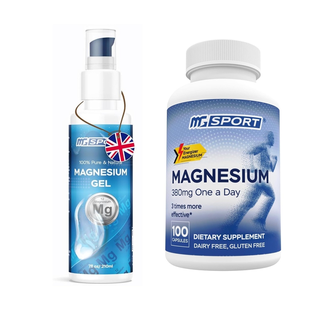 Hohe Absorption Magnesium Ergänzung (100 Zähler) und Gel für Leg Cramps und Sore Muskeln