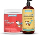 WONDER PAWS Heart + Vitality Superhero Chews Plus Omega Max Fish Oil - kutyáknak Szív egészség, bőr és közös ellátás és immuntámogatás - Heart + Vitality 90 Chews - Omega Max 16 Ounces